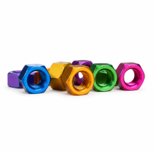 Color Anodized Aluminum Alloy Metric Hex Nuts Custom Colored Hexagon Nuts for Bicycle Motorcycle and Automotive Fastening