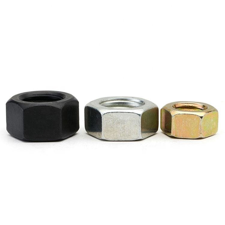 DIN 934 Metric Hex Nuts Carbon Steel Black Oxide Zinc Plated Yellow Zinc Fasteners
