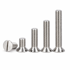Stainless Steel Slotted Countersunk Machine Screws Fully Threaded Flat Head Fasteners